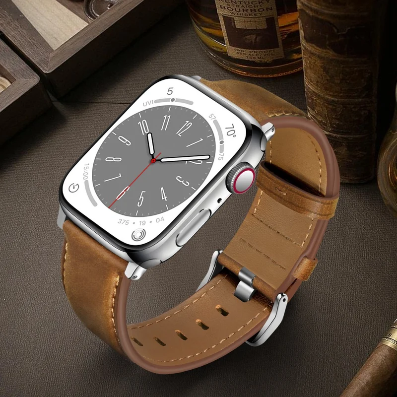 Super Stylisch Apple Smartwatch Echtes Leder Universell Armband