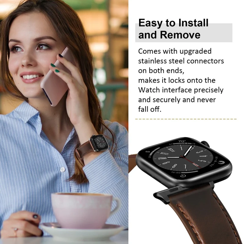 Super Stylisch Apple Smartwatch Echtes Leder Universell Armband