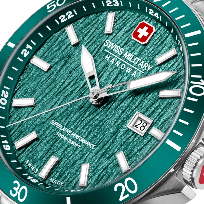 Swiss Military Hanowa Flagship Elements SMWGH0006704 Herrenuhr Grün • Saphirglas • 10 Bar Wasserdicht
