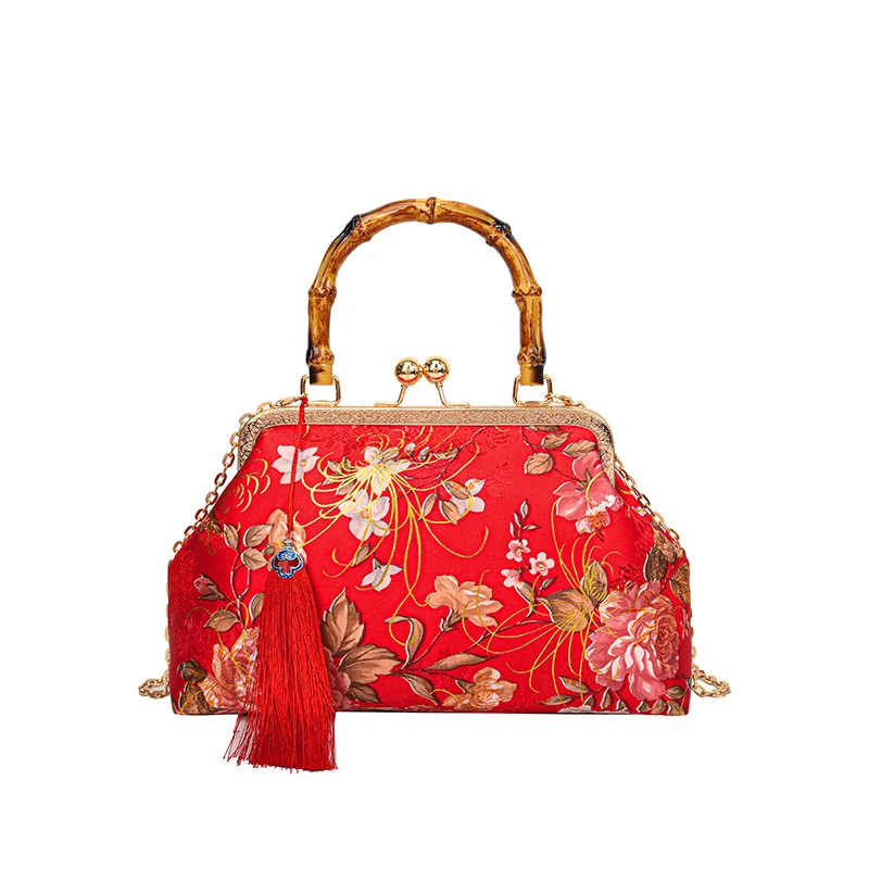 Vintage-inspirierte florale Handtasche
