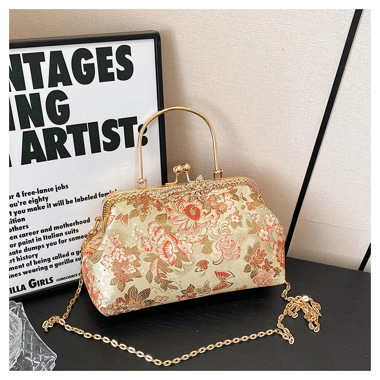 Vintage Blumige Abendtasche