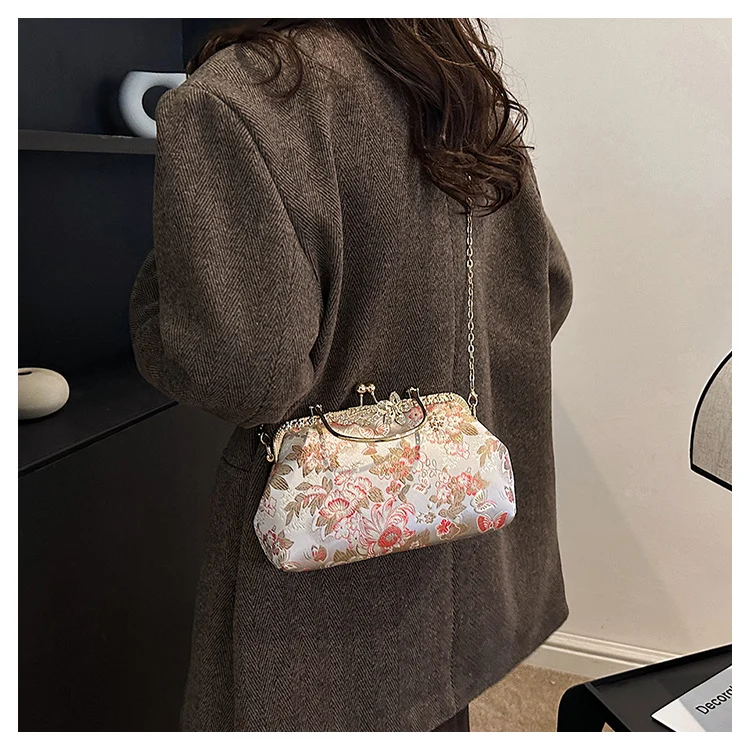 Vintage Blumige Abendtasche