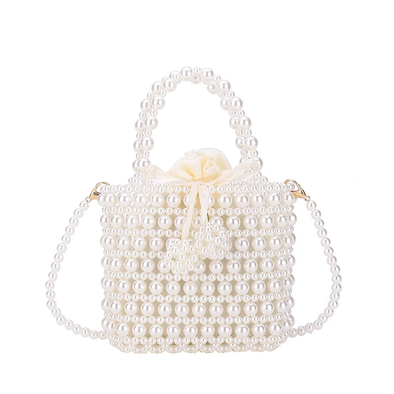 Perlenverzierte Blumen-Abendhandtasche
