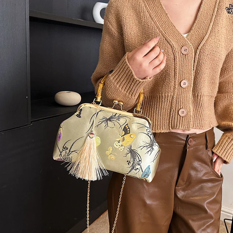 Elegante Blumenmuster Handtasche