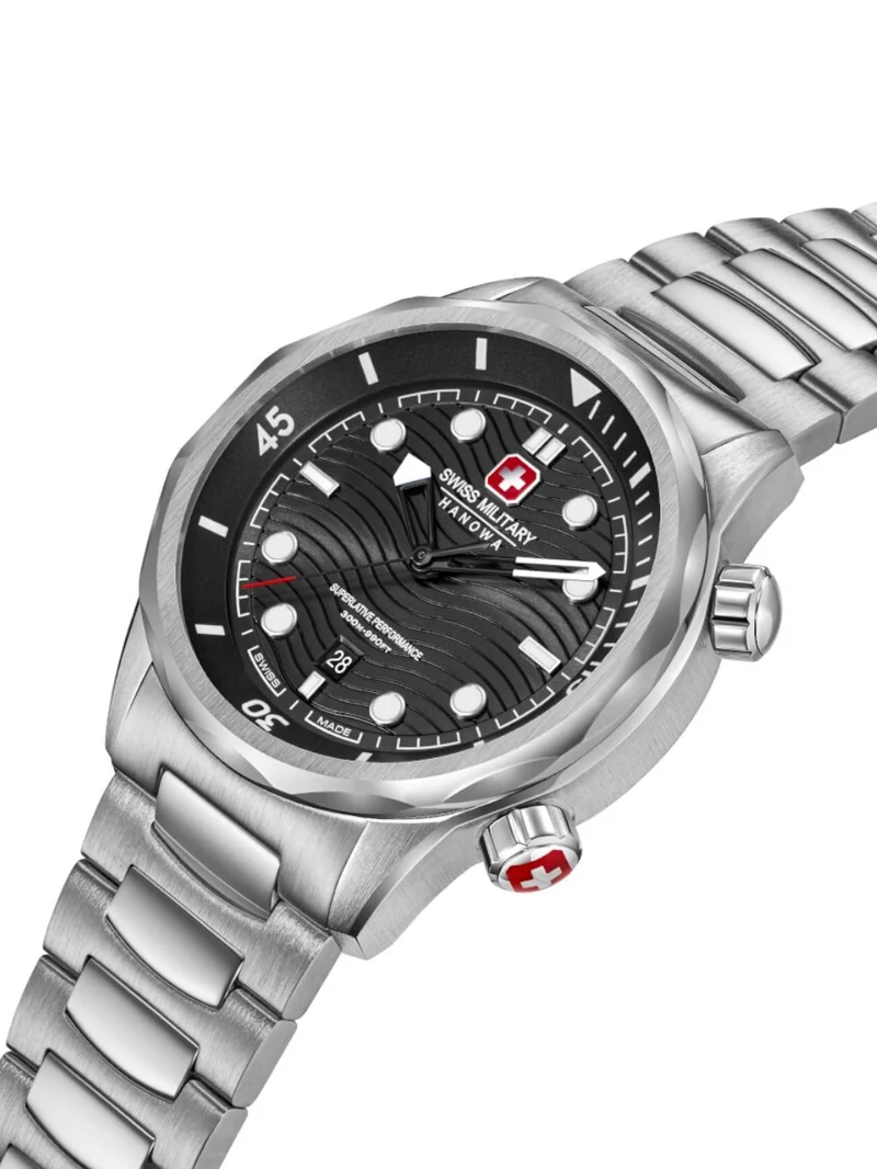 Swiss Military Hanowa Breakwater SMWGH0006404 Herrenuhr Schwarz • 30 ATM Wasserdicht • Quarzwerk