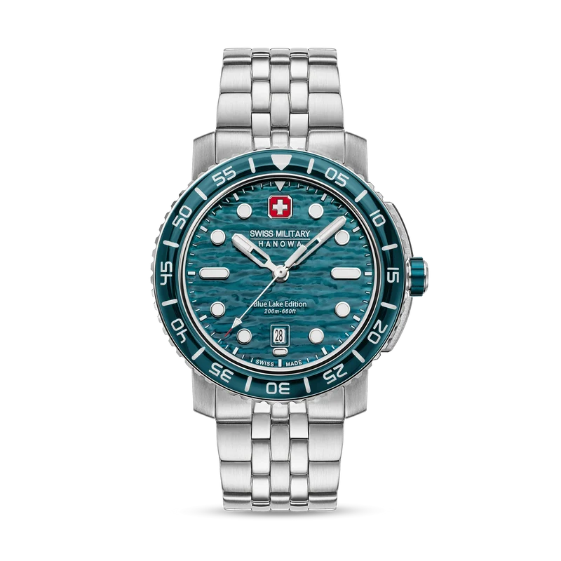Swiss Military Hanowa Aqua SMWGH0004501 Herren Armbanduhr Blau/Grün • Saphirglas • 20 Bar Wasserdicht