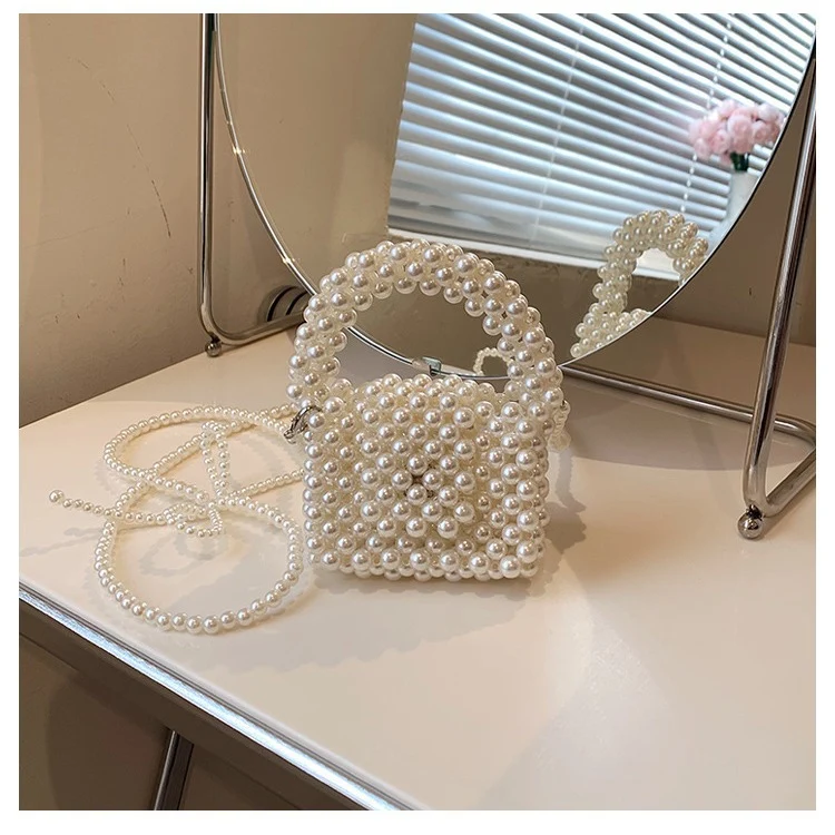 Perlenverzierte Kunsthandwerks-Handtasche