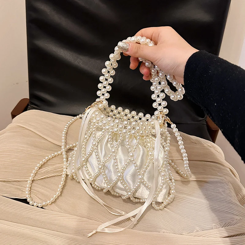 Dekorative Perlen Zugband-Handtasche