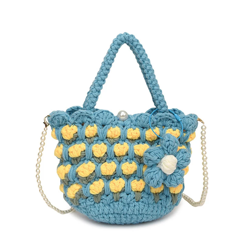 Niedliche Blumige Häkelhandtasche