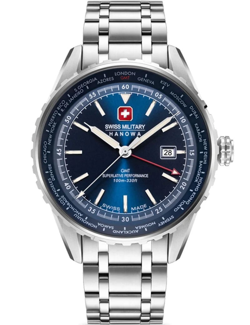 Swiss Military Hanowa Afterburn GMT SMWGH0003204 Herren • GMT Zweitzeitzone • 10 ATM Wasserdicht