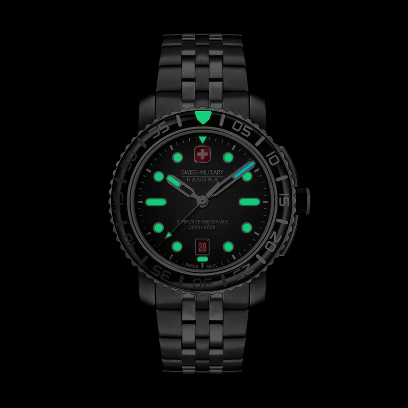Swiss Military Hanowa Black Marlin SMWGH0001702 Herren • Saphirglas • 20 Bar Wasserdicht