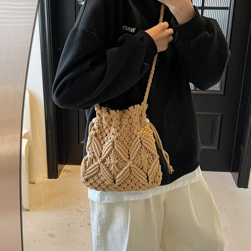 Handgefertigte Makramee Schultertasche