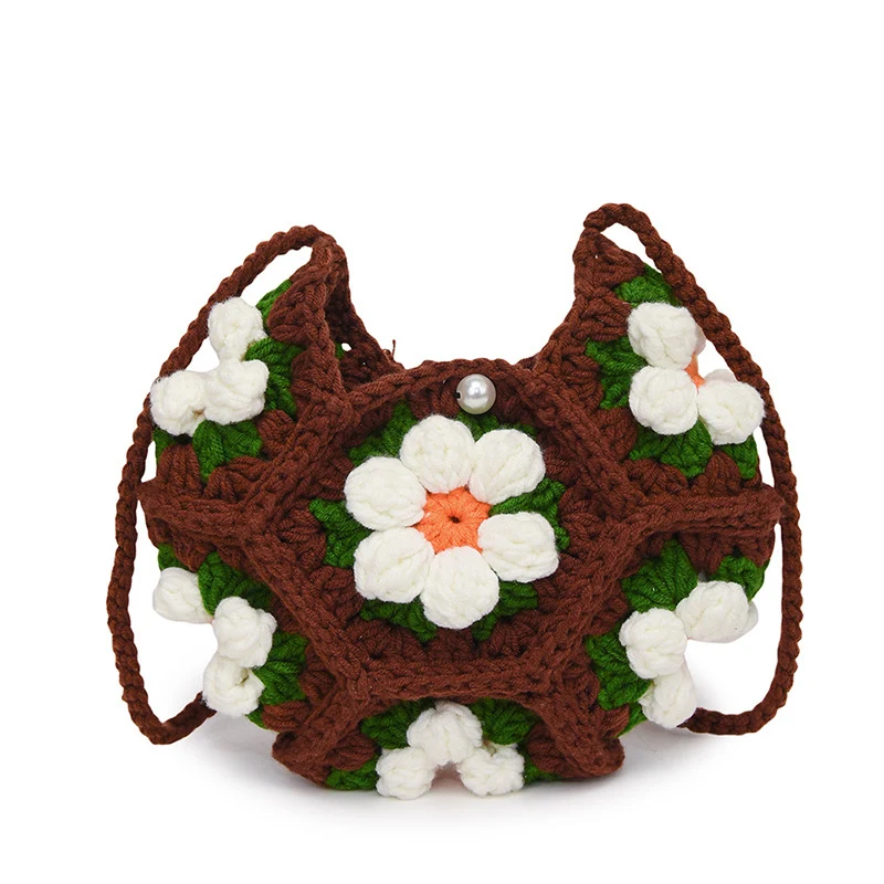 Handgefertigte Floral Häkelhandtasche
