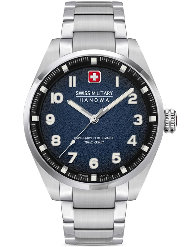 Swiss Military Hanowa Greyhound SMWGG0001504 Herren • Sportliche 42mm Edelstahluhr • 10 ATM Wasserdicht