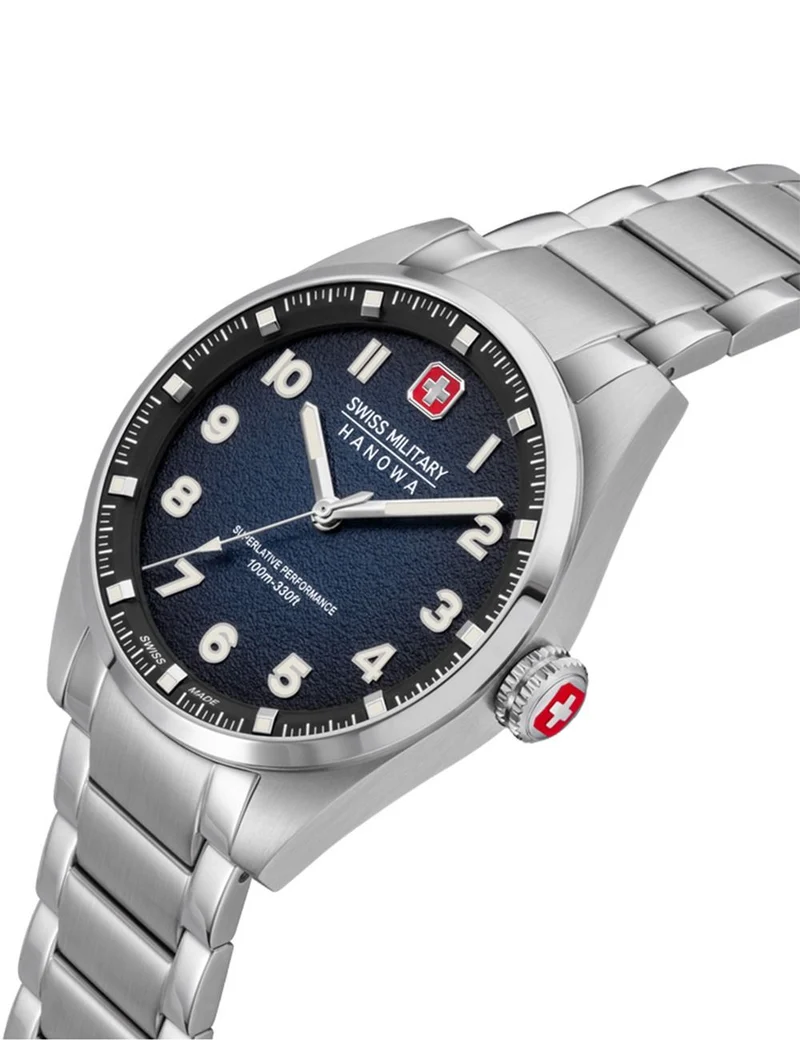 Swiss Military Hanowa Greyhound SMWGG0001504 Herren • Sportliche 42mm Edelstahluhr • 10 ATM Wasserdicht