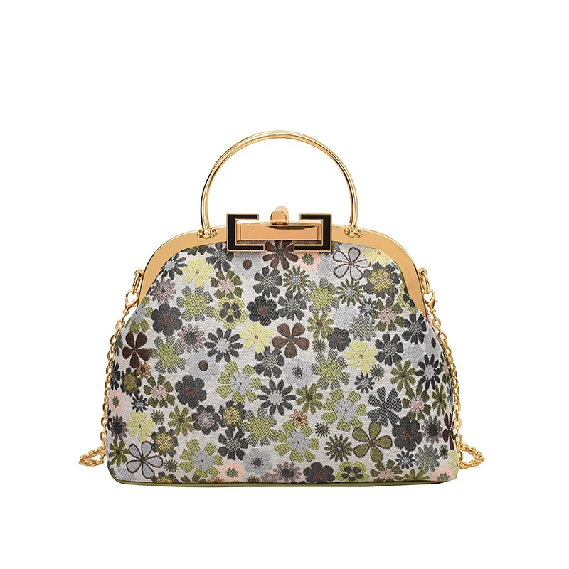 Blumengestickte Abendhandtasche
