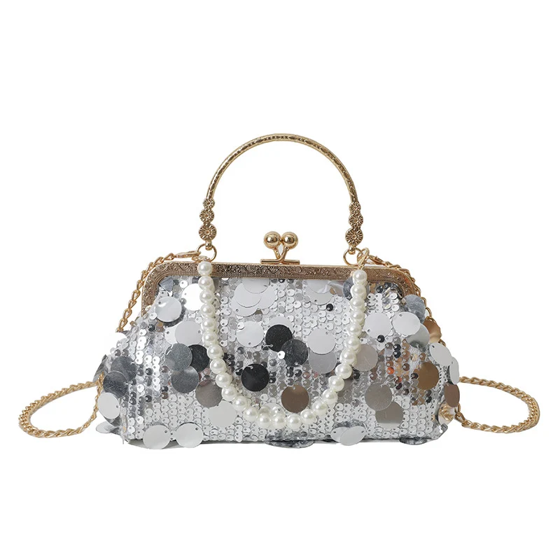 Elegante Pailletten Clutch Tasche