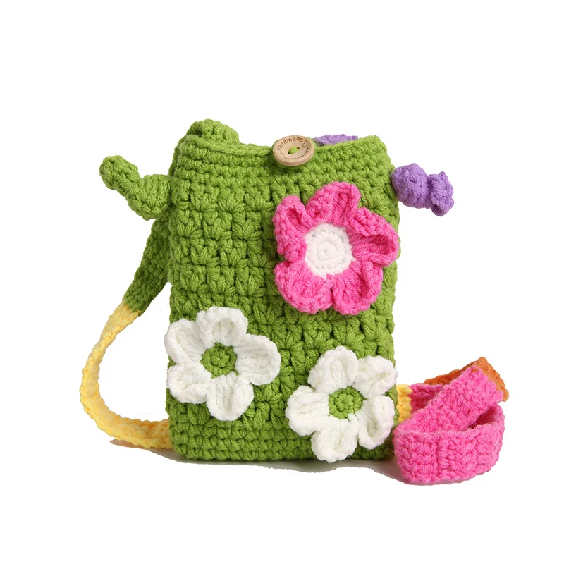 Gehäkelte Blumen Mini Umhängetasche