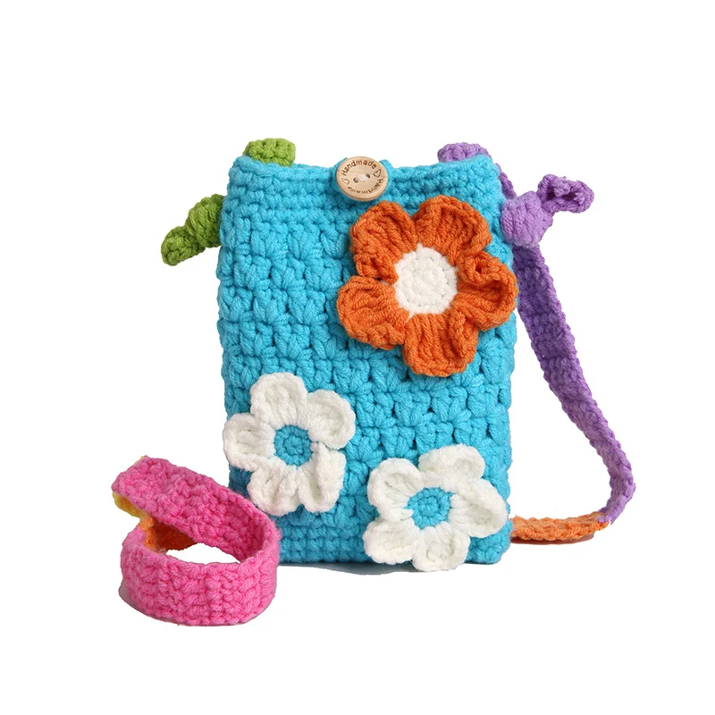 Gehäkelte Blumen Mini Umhängetasche