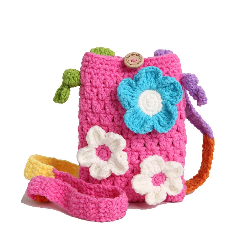 Gehäkelte Blumen Mini Umhängetasche