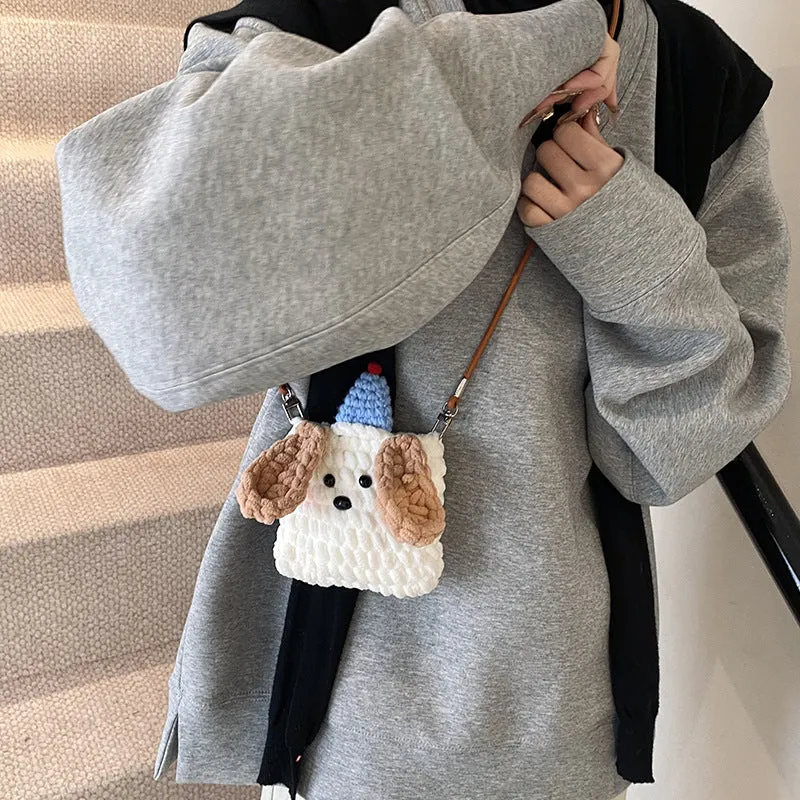 Niedliche hundethemen Plüsch-Handtasche