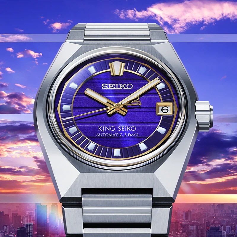 King Seiko Vanac SLA083 Herrenuhr Lila • Automatikwerk Kaliber 8L45 • Saphirglas