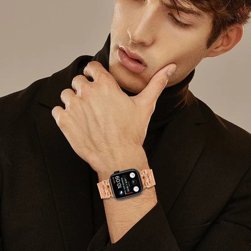 Auffallend Angenehm Apple Smartwatch Strass Universell Armband