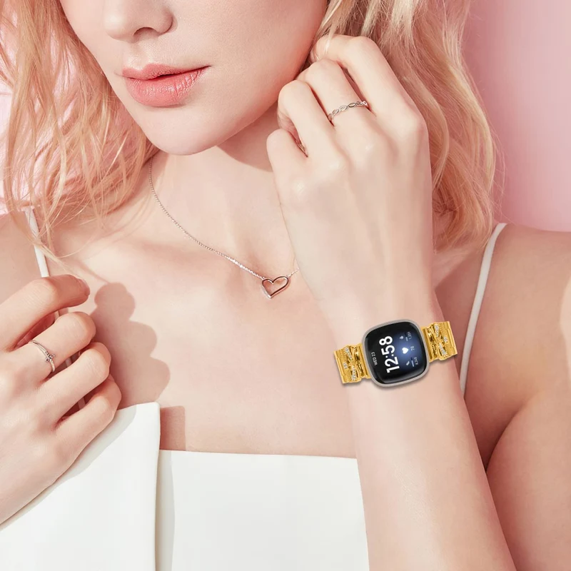 Unglaublich Robust Fitbit Versa 4 / Fitbit Sense 2 Strass Universell Armband