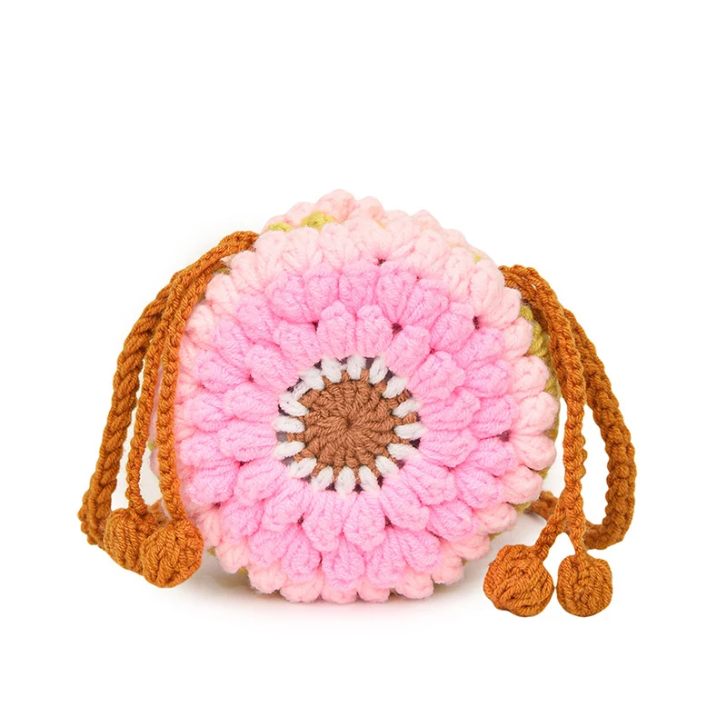 Süße gehäkelte Blumen Mini-Tasche