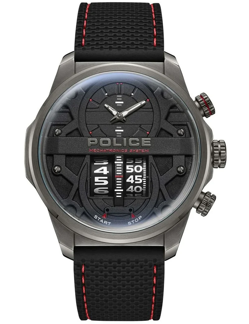 Police Rotocrom PEWJM0006505 Herrenuhr Schwarz • Mechatronischer Chronograph • Edelstahlgehäuse 44 mm