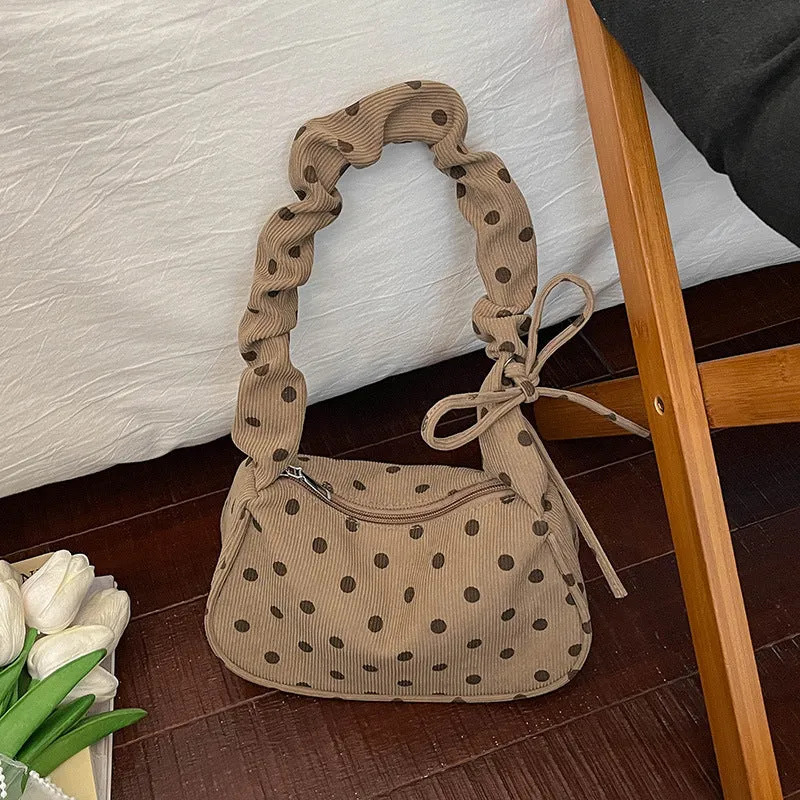 Polka Dot Texturiertes Schultertasche
