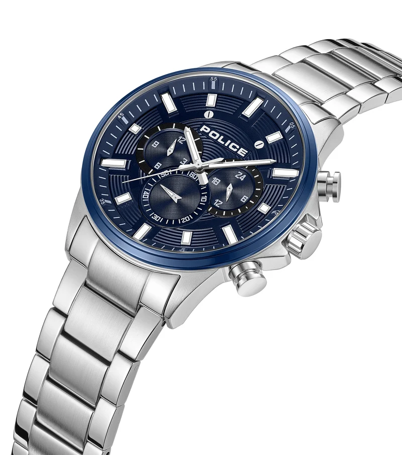 Police Kismet PEWJK2195140M Herrenuhr Silber • Quarz-Chronograph • Edelstahlgehäuse 47 mm