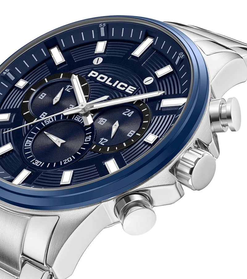 Police Kismet PEWJK2195140M Herrenuhr Silber • Quarz-Chronograph • Edelstahlgehäuse 47 mm