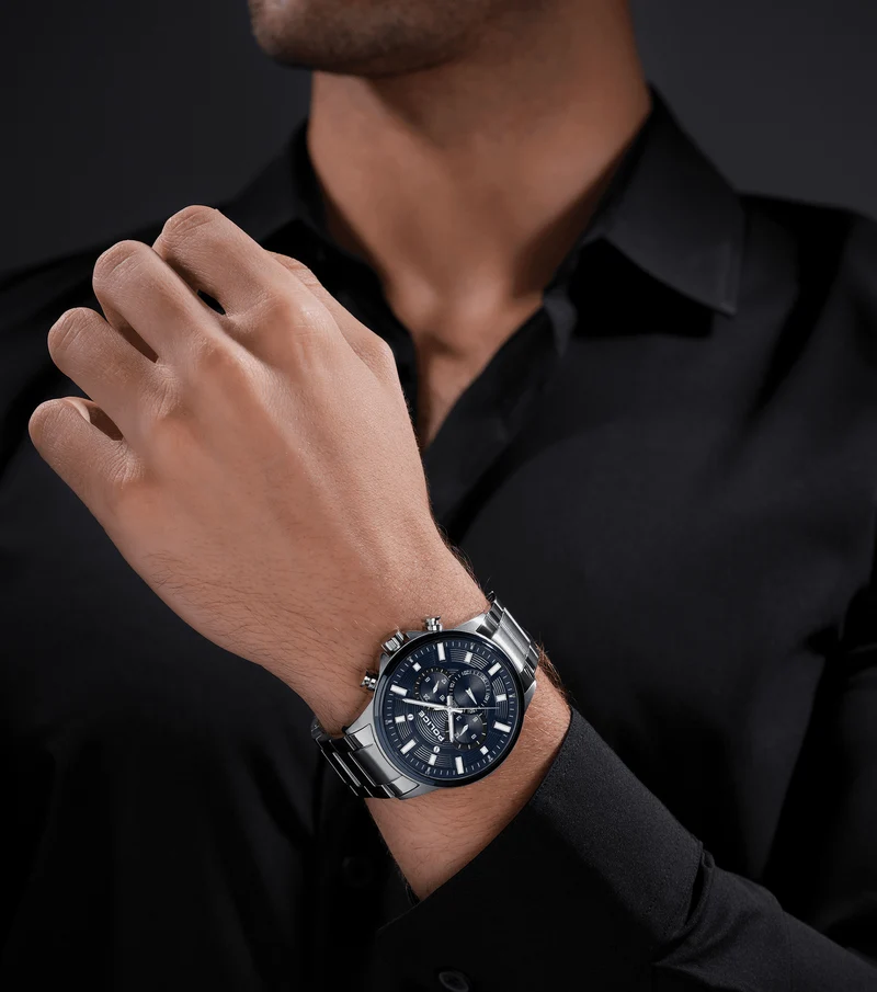 Police Kismet PEWJK2195140M Herrenuhr Silber • Quarz-Chronograph • Edelstahlgehäuse 47 mm
