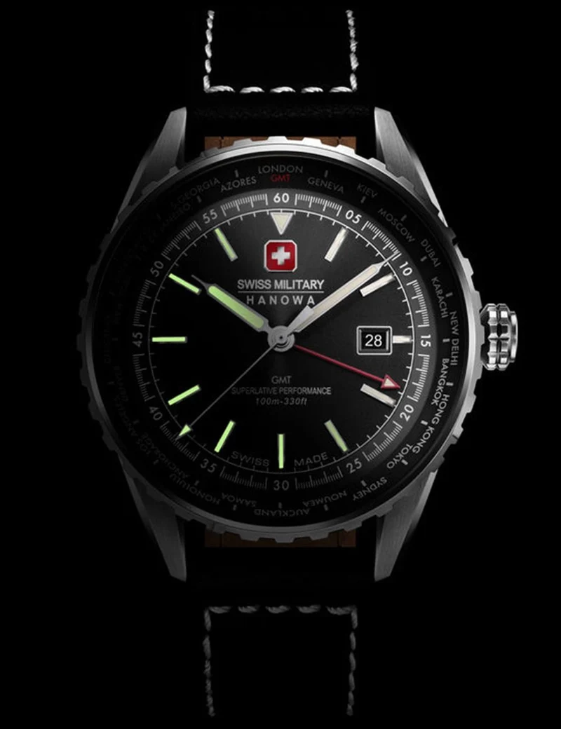 Swiss Military Hanowa Afterburn GMT SMWGB0003201 Herren • GMT Zweitzeitzone • 10 ATM Wasserdicht