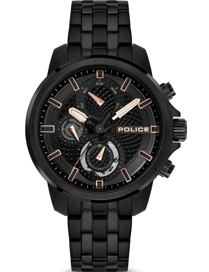 Police Newport PEWJK0021508 Herren • Mineralglas • Datum & Wochentag