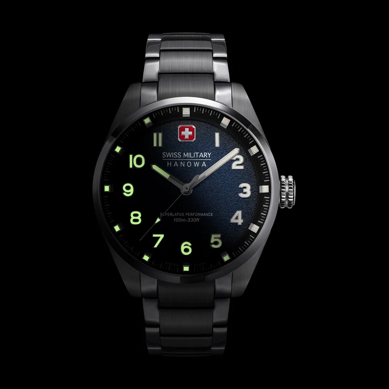 Swiss Military Hanowa Greyhound SMWGA0001505 Herren Armbanduhr Schwarz • Saphirglas • 10 Bar Wasserdicht