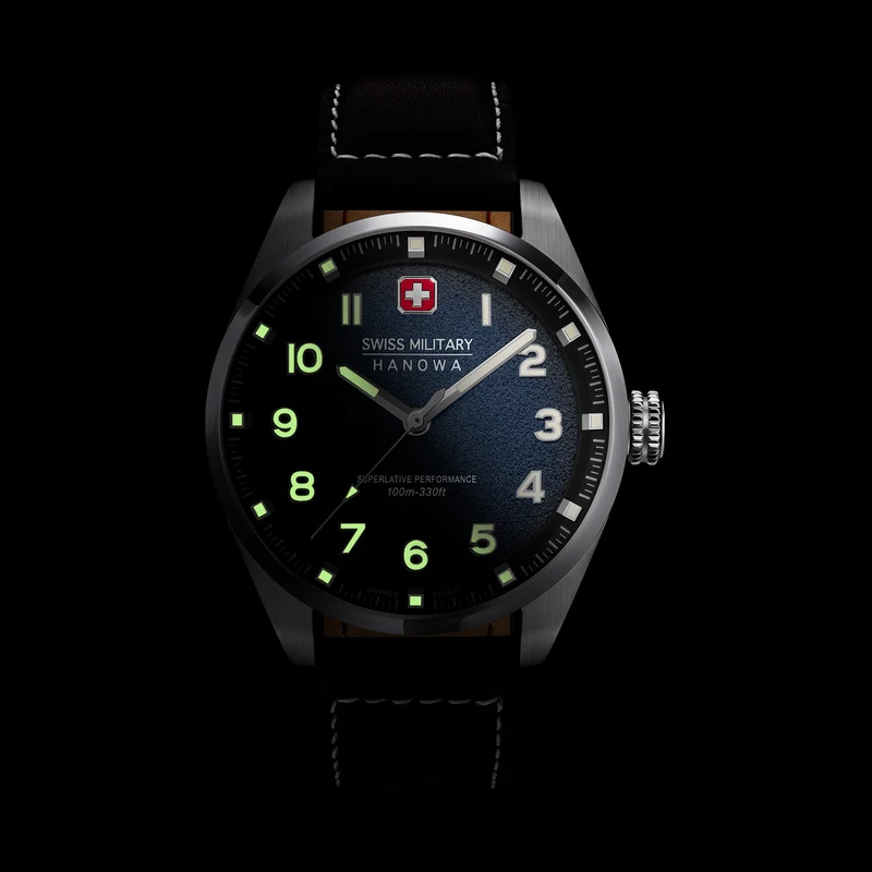 Swiss Military Hanowa Greyhound SMWGA0001505 Herren Armbanduhr Schwarz • Saphirglas • 10 Bar Wasserdicht