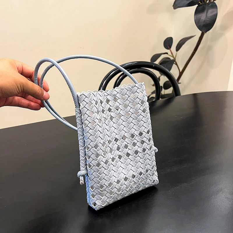 Handgefertigte Geflochtene Leder Schultertasche