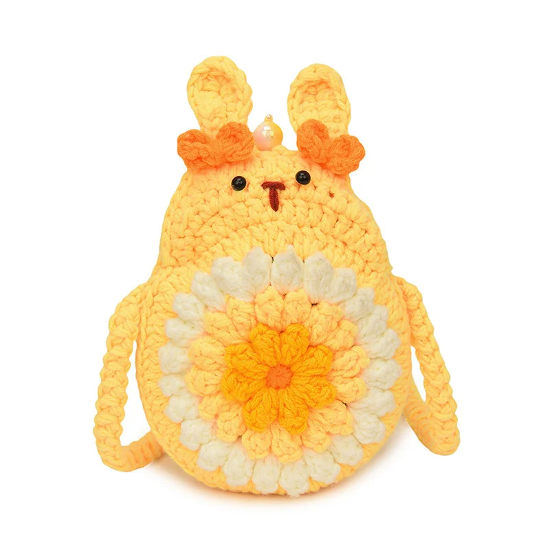 Niedlicher Hase-Themen Häkel Mini Rucksack
