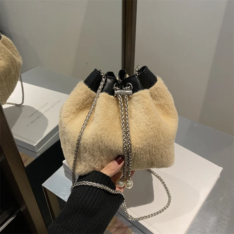 Faux Fur Bucket Bag