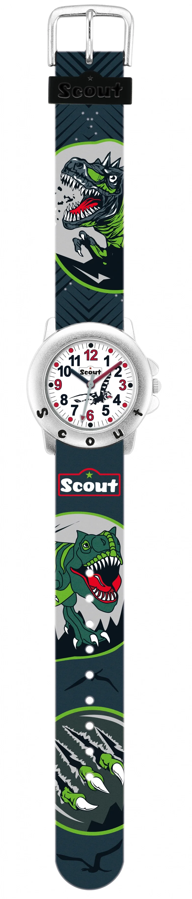 Scout Dino 280393010 Kinderuhr Schwarz/Grün • Mineralglas • Quarzwerk