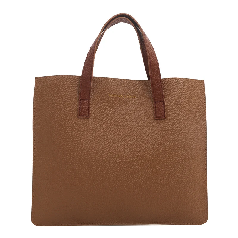 Elegante strukturierte Leder Tote Bag