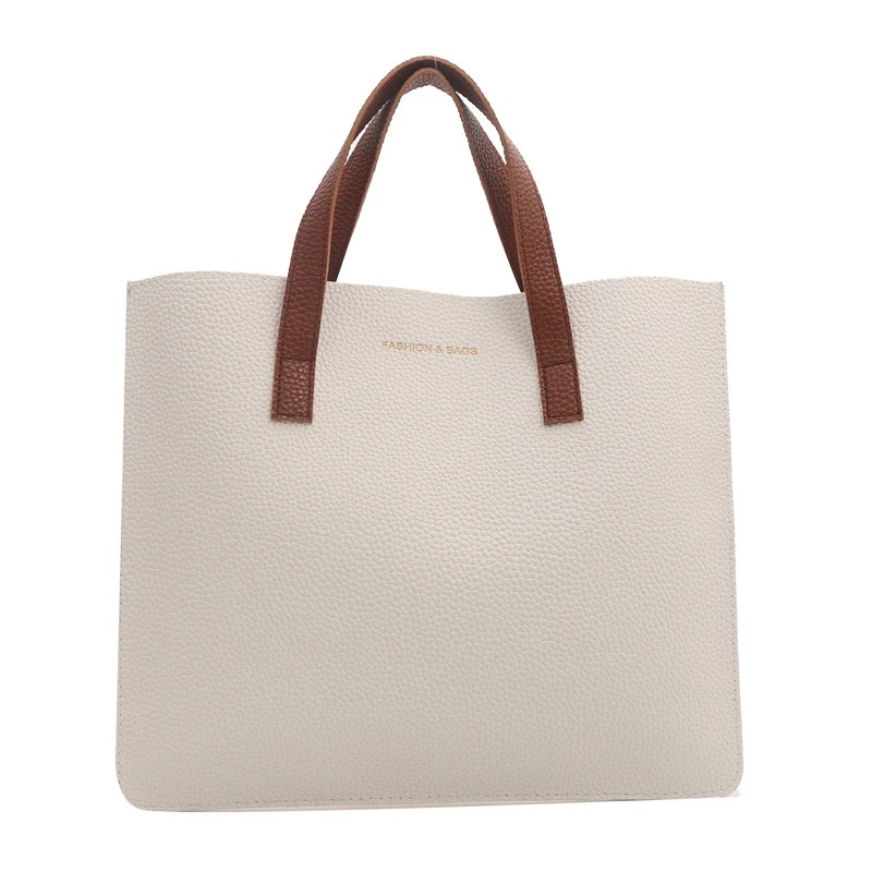 Elegante strukturierte Leder Tote Bag