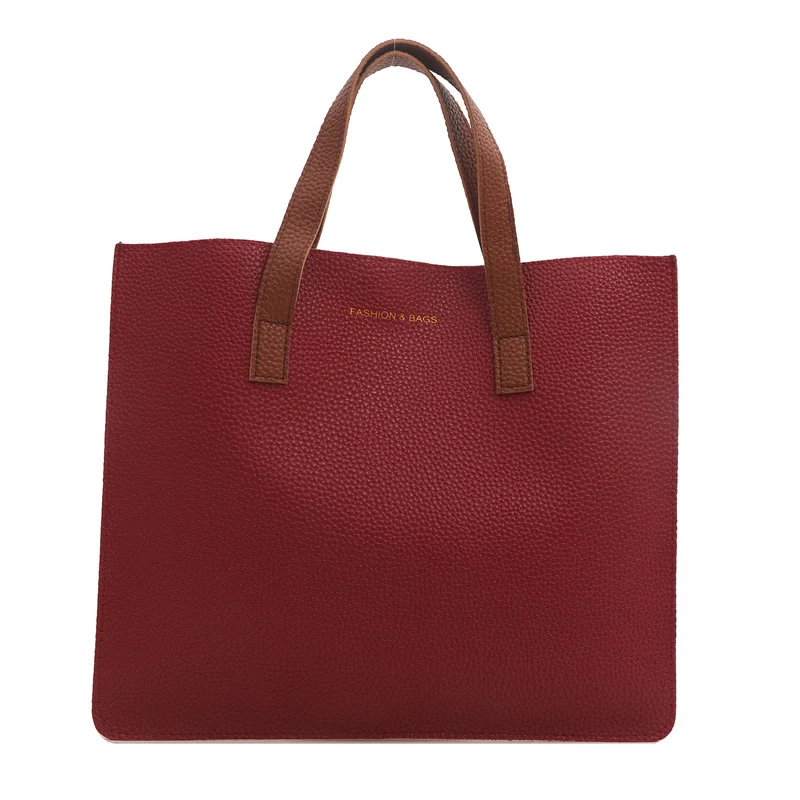 Elegante strukturierte Leder Tote Bag