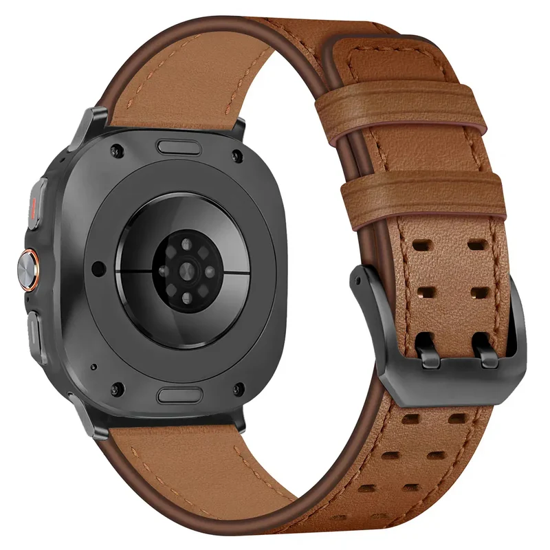 Samsung Galaxy Watch Ultra 2 Doppelnadel-Lederarmband (Braun)