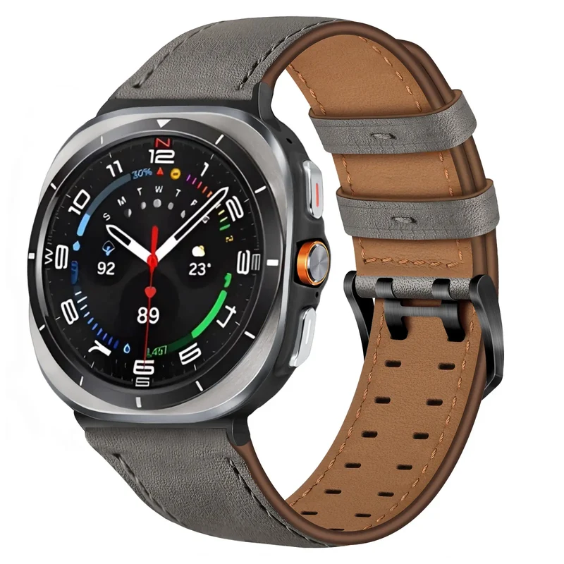 Samsung Galaxy Watch Ultra Doppelnadel-Lederarmband (Grau)