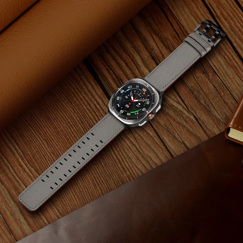 Samsung Galaxy Watch Ultra Doppelnadel-Lederarmband (Grau)