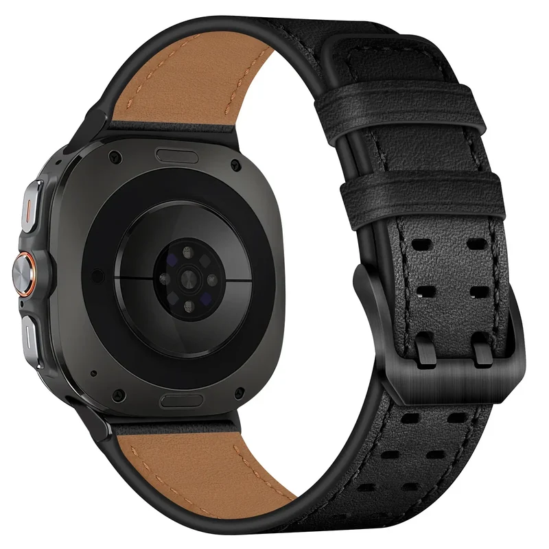 Samsung Galaxy Watch Ultra Doppelnadel-Lederarmband (Schwarz)