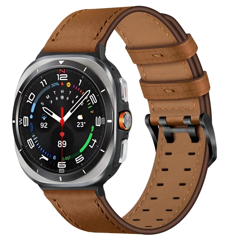 Samsung Galaxy Watch Ultra Doppelnadel-Lederarmband (Braun)